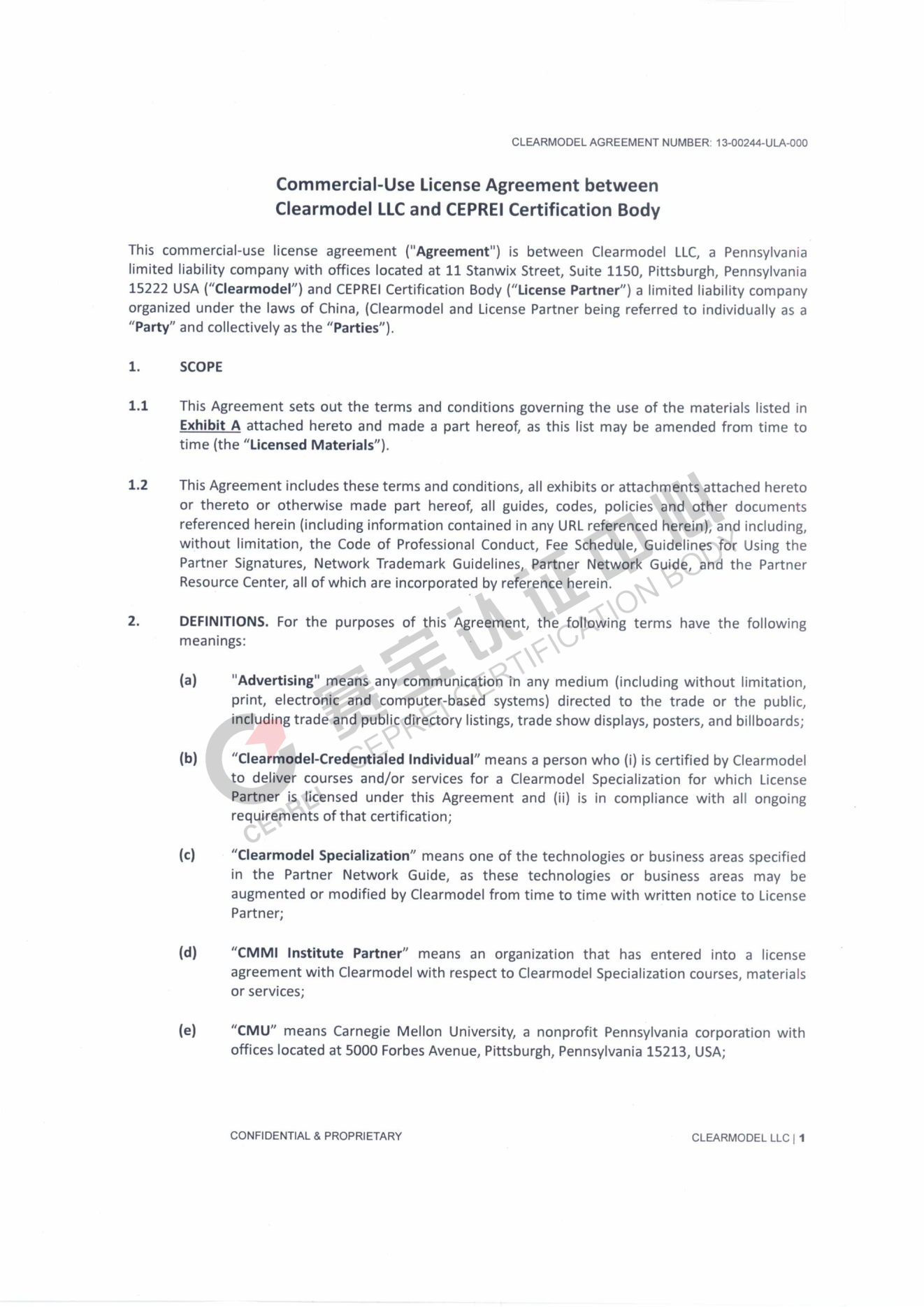 Conmmercial-Use License Agreement between Clearmodel LLC and CEPREI Certification Body-00.png