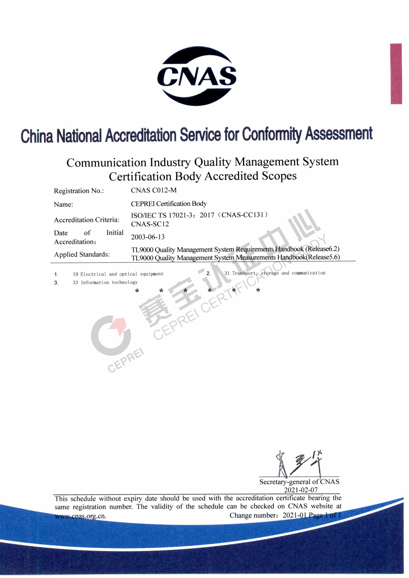 Communcation Industry Quality Management System  Certification Body Accredited Scopes_00.png